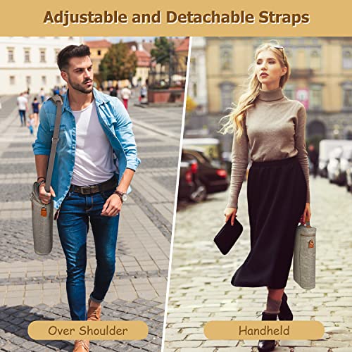 2 Bottle Wine Cooler Tote Carrier (Grey / 2 Bottle-with front pocket)