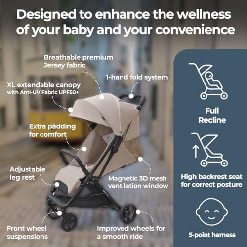 Quid³ Travel Stroller + Carry Bag & Wheel Covers (Cosmic Black with carry bag)