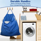 Laundry Bag with Handles & Drawstring Closure (Blue,1pc XXL / XXL 40"Wx35"H┃1 Pack)