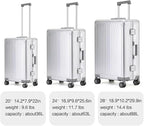 Metal all aluminum carry-on suitcase 20 "hard face, TSA lock and rotating wheel - Image 5