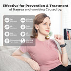 Fashion FDA Cleared Relieve Nausea Electrode Stimulator Morning Sickness Motion Travel Sickness Vomit Relief Rechargeable No Gel Drug Free Wrist Bands Without Side Effects (Charcoal Black)