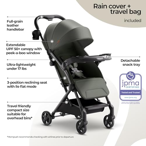 Lithe V2 Lightweight Travel Stroller with Organizer Included (Forest)