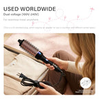 1.77 Inch Heated Curling Brush with Ceramic Tourmaline Ionic Technology for Volumizing and Loose Curls (1.77 Inch / Black)