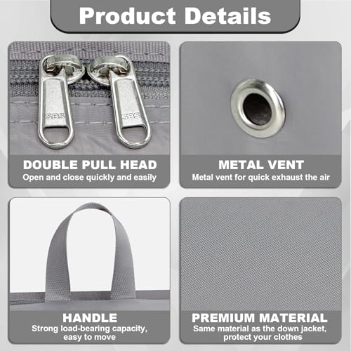 Packing Cubes for Travel Packing Organizers Compression Travel Cubes (Grey / Large)