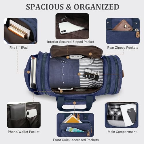 Canvas Duffle Bag (Blue / X-Large-60L (Without Shoe Compartment))