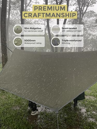 Camping Hammock Portable Tent (Miztli Green Bundle / 106" x 55”)
