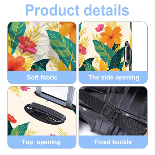 Flower Luggage Cover Washable Suitcase Protector Anti (Flower / XL(fits 32-34Inch suitcase))