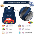 Toddler Backpacks Kids Preschool Cartoon Mini Travel Bag Ages 2 (F-darkblue Car (Can't Fit Folder) / M for Age 2-5)