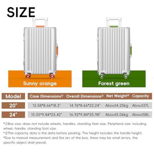 20 Inch Hardshell Carry (Silver orange / 20 Inch Carry on Luggage)