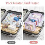 Clear Makeup Bag Travel (3 Pack Purple / TSA Specialist (3-Pack Medium - Soft))