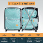 Extra Large Compression Packing Cubes 6 (Teal and White)