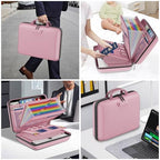 Fireproof File Organizer with Lock (15.5" x 11.5" x 3"(colorful) / Pink)