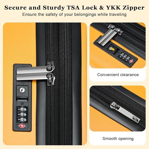 Expandable 16 Inch Underseat Carry On Luggage Airline Approved (Orange / 16 Inch Underseat EXT)