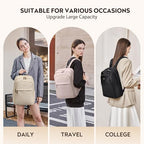 Hiking Travel Backpack for Women Casual Business Weekender Multilayer Laptop Bag (A-apricot / 16 Inch)