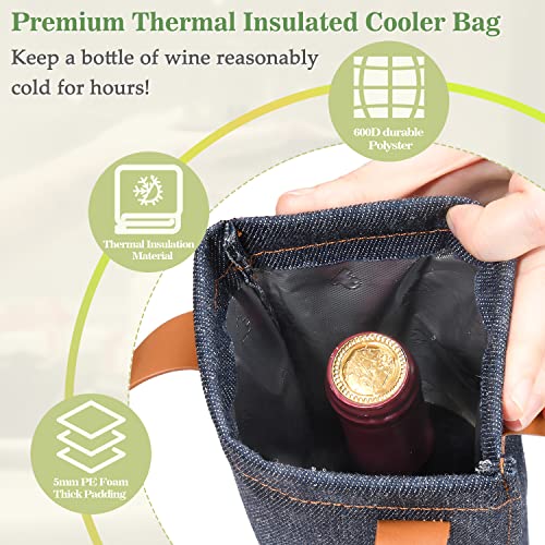 Single Wine Cooler Bag Tote (Dark Blue)