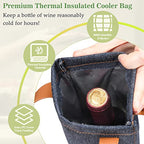 Single Wine Cooler Bag Tote (Dark Blue)