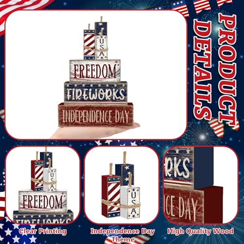 Tiered Tray Decor Set (Fireworks Independence Day)