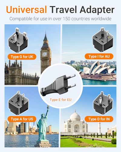 Universal Travel Adapter 220V to 110V Voltage Converter (Black)