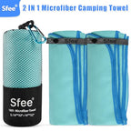 2 Pack Microfiber Travel Towel (S 32" x 16"+ 32" x 16" / Mint)