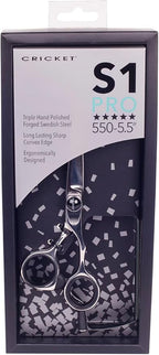 Cricket S1 Pro Series 550 5.5 inch Haircut Shears, Stylist Barber Salon Tools, Hair Cutting Scissors Professional, Convex Edge, Swedish Steel Hair Scissors Professional for Women and Men