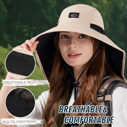 Outdoor Sun Hat for Men Women (1pack--beige(face Cover))