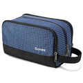 Travel Toiletry Bag for Men (Check Patten (Navy Blue))