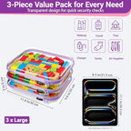 Clear Hard Shell Zipper Cases (Purple / 3 Pack(L))