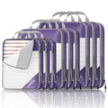 9 Set Compression Packing Cubes for Travel (Purple / 9 pcs)