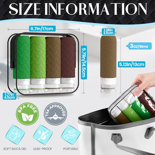 Travel Bottles for Toiletries (Forest Green)