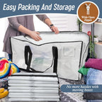 6 Pack Extra Heavy Duty Large Moving Bags Strong Zipper (Semi-Transparent / 6 Pack)