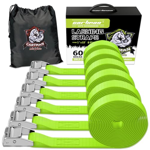 1" x 12 ft Lashing Straps (6 PK / Green)