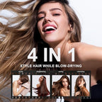 Dual Voltage Blow Dryer Brush Travel Hair Dryer Brush in One (50mm Oval / Black & Rose Gold)