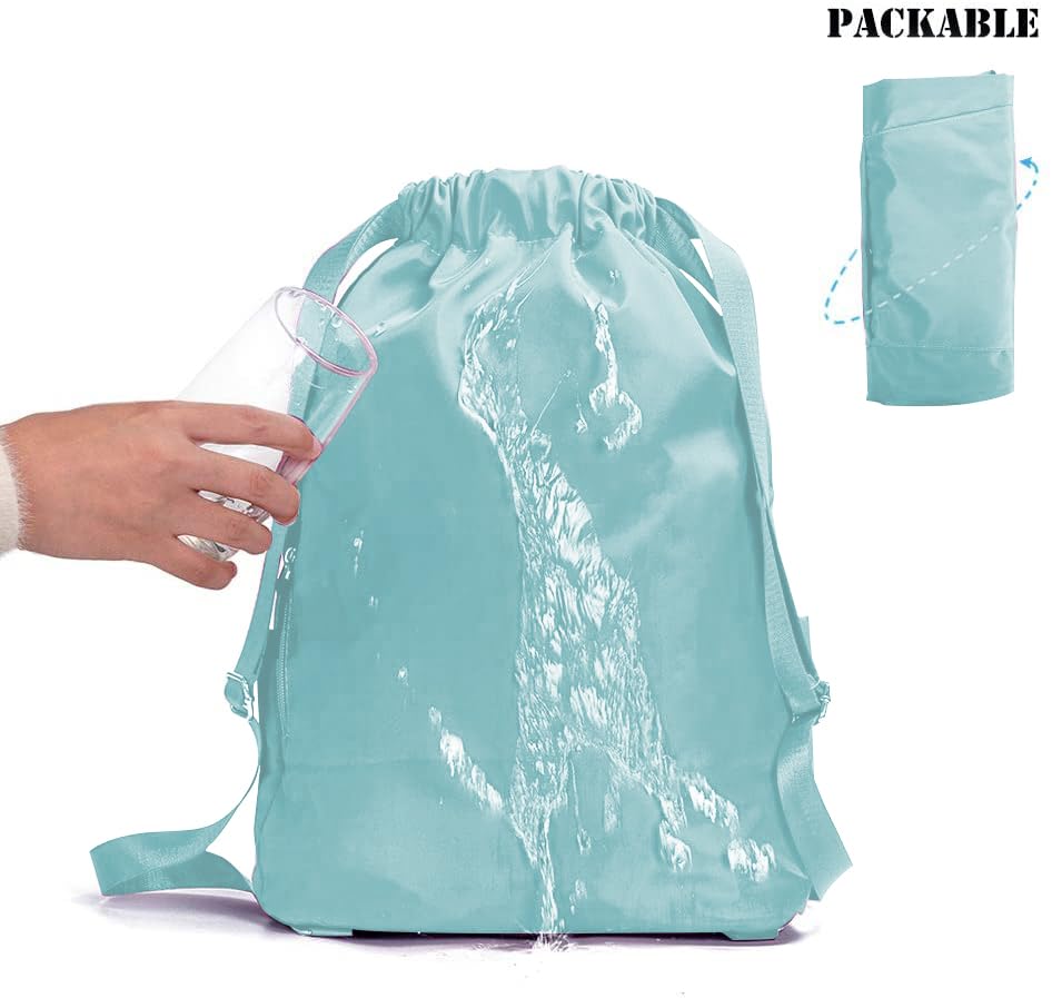 Waterproof Drawstring Gym Backpack Bag for Men & Women (A09-mint Green)