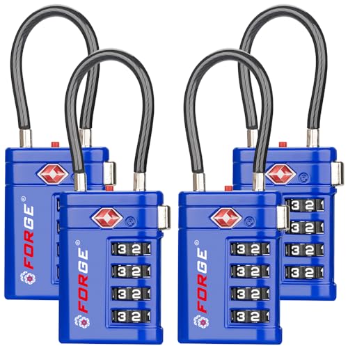 Open Alert TSA Approved Luggage Locks (Blue 4 PK)