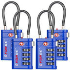 Open Alert TSA Approved Luggage Locks (Blue 4 PK)