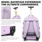 Rolling Backpack for Women (17.3 inches / Purple)