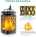 Solar Lanterns Outdoor (Dancing Flame / 2 Pack Black)