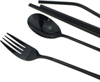 7 Pcs Portable Flatware Set, 304 Stainless Steel Cutlery Set Travel Utensils - Image 3