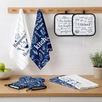Navy Blue Kitchen Decor Set (Navy Blue)