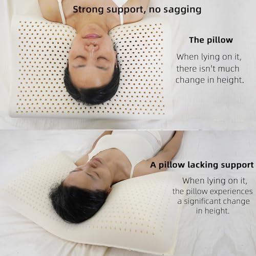 Natural Latex Foam Contour Pillows for Side (23.6"×15.7"×3.9"/4.7")