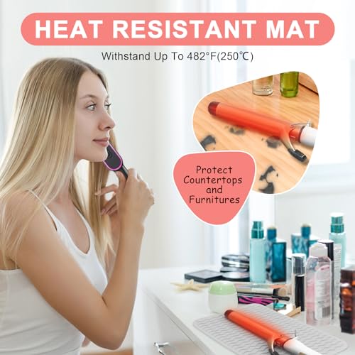 Plus Size Silicone Heat Resistant Mat for Hair Tools (Grey)