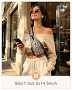 Crossbody Bags for Women Men Trendy Sling Bag Backpack Chest Bag (Medium / Leopard)