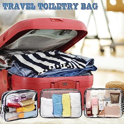 16 Pieces Clear Makeup Bags Bulk (16pcs Black)