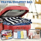 16 Pieces Clear Makeup Bags Bulk (16pcs Black)