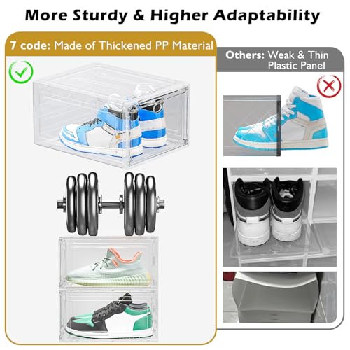 Large Thick Clear Shoe Organizer (White / 9 pcs)