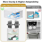 Large Thick Clear Shoe Organizer (White / 9 pcs)