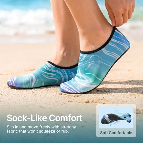 Water Shoes for Women Men Quick (5-6 Women/4-5 Men / Blue-green River)