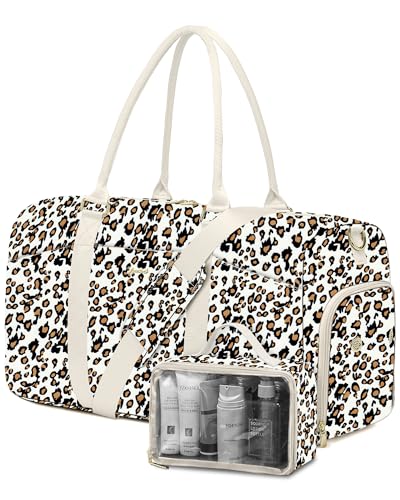 Women Weekender Travel Duffle Bag (12-Leopard Print / Large)