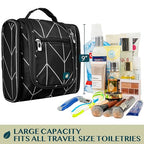 Toiletry Bag Travel Bag for Women Men (Standard (9x4x9) / Black Chevron)