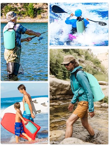 Waterproof Dry Bag Backpack with Emergency Whistle (30L / Mint Green)